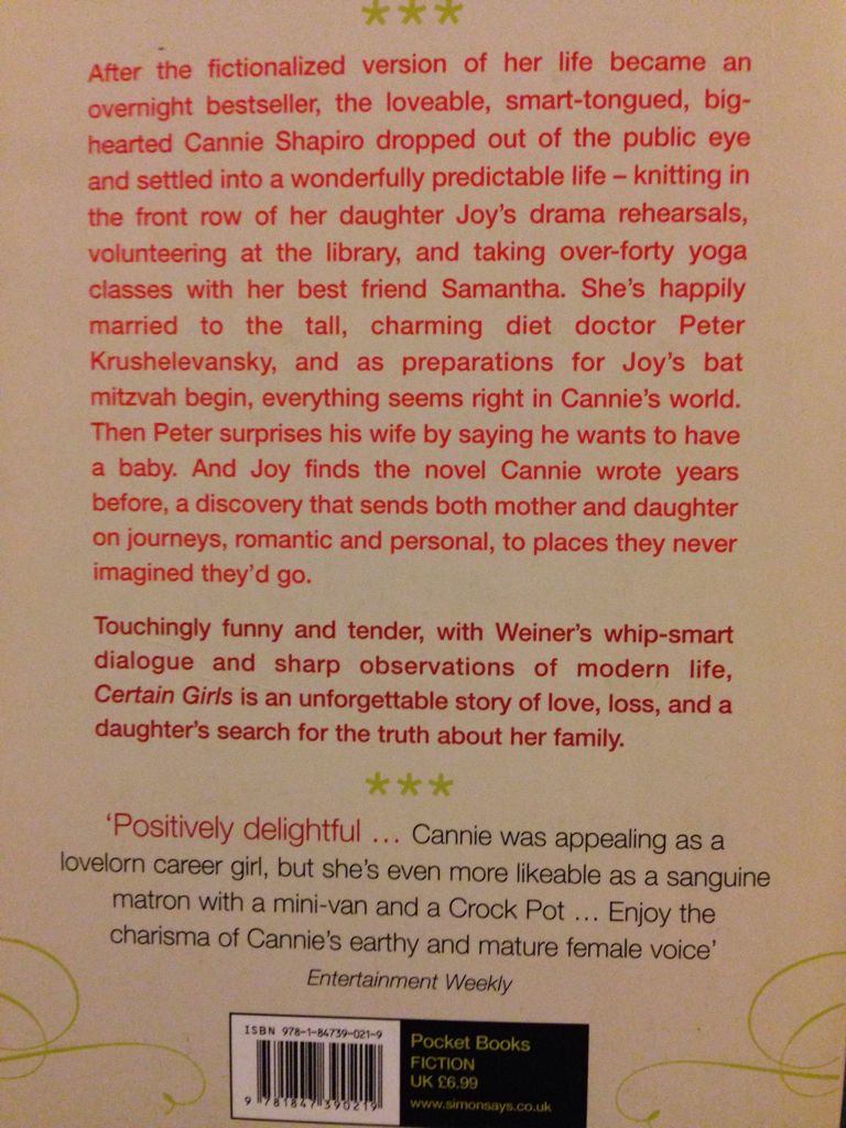 Certain Girls - Jennifer Weiner (Pocket Books - Paperback) book collectible [Barcode 9781847390219] - Main Image 2