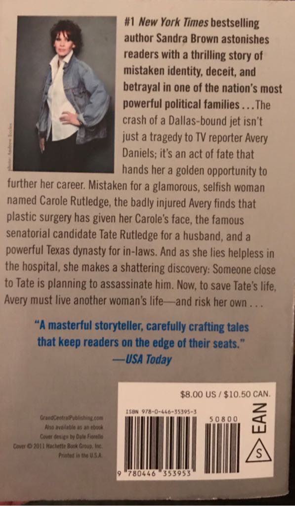 Mirror Image - Sandra Brown (A Warner Books - Paperback) book collectible [Barcode 9780446353953] - Main Image 2