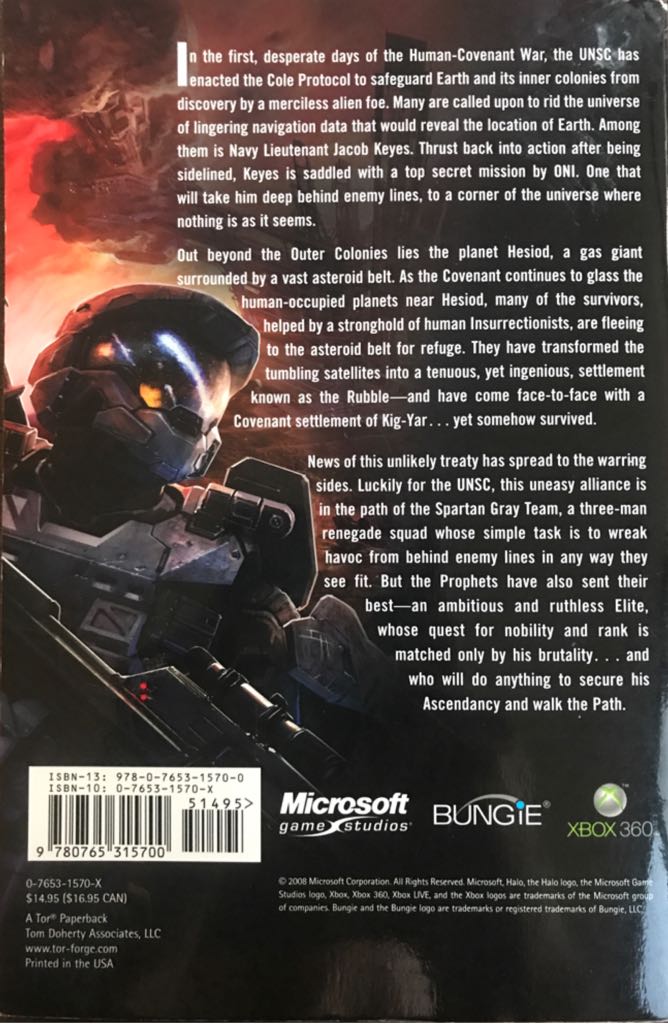 Halo: The Cole Protocol - Tobias S. Buckell (Tor Books - Trade Paperback) book collectible [Barcode 9780765315700] - Main Image 2