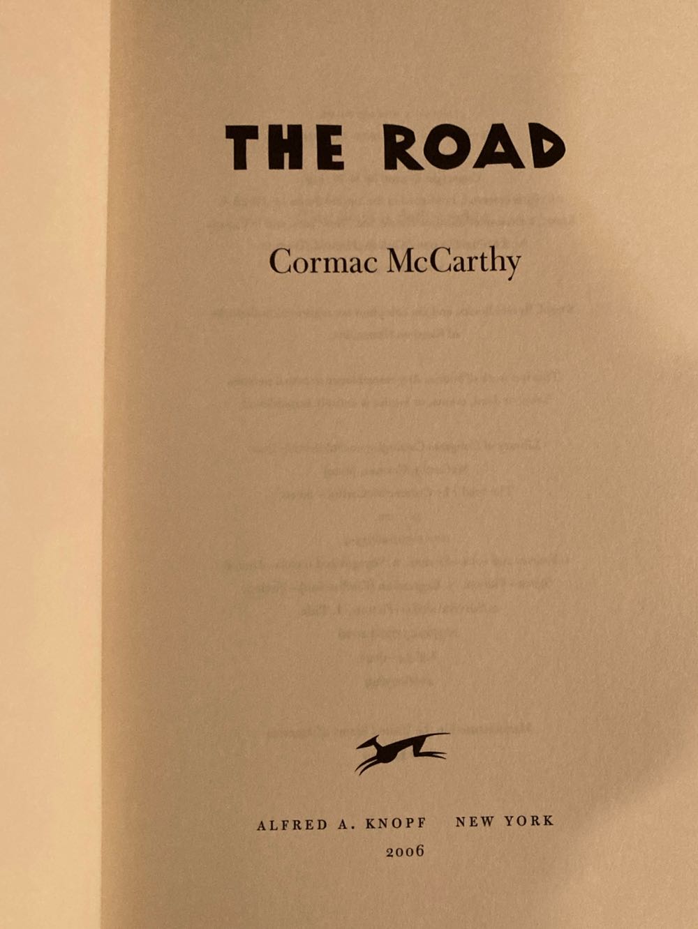 Road, The - McCarthy, Cormac (Alfred A. Knopf - Hardcover) book collectible - Main Image 3