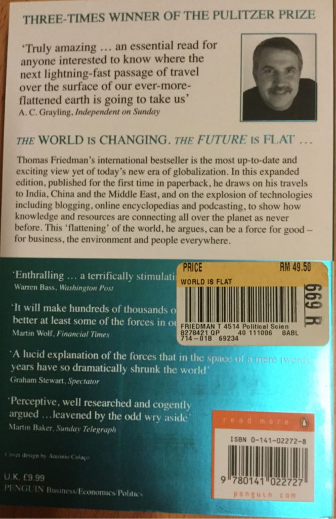 The World Is Flat - Thomas L. Friedman (- Paperback) book collectible [Barcode 9780141022727] - Main Image 2