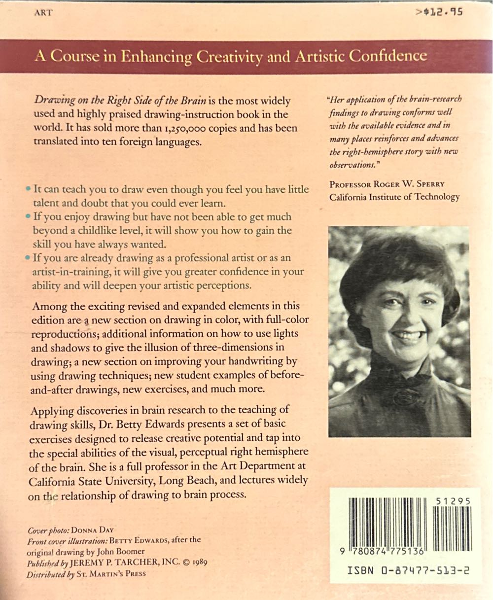 Drawing on the Right Side of the Brain - Betty Edwards (Jeremy P. Tarcher/Perigee - Paperback) book collectible [Barcode 9780874775136] - Main Image 2