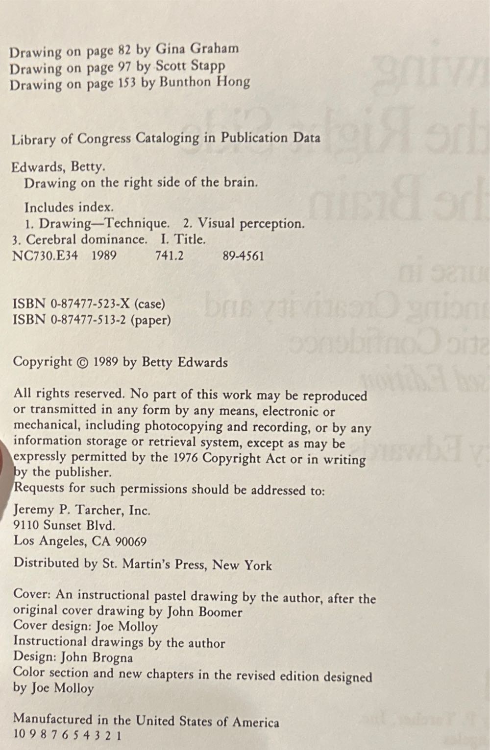 Drawing on the Right Side of the Brain - Betty Edwards (Jeremy P. Tarcher/Perigee - Paperback) book collectible [Barcode 9780874775136] - Main Image 4