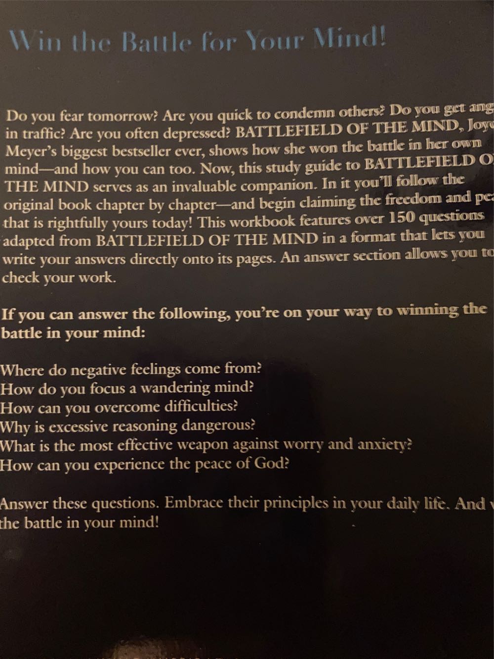 Battlefield of the Mind: Study Guide - Joyce Meyer book collectible [Barcode 9780446692151] - Main Image 2