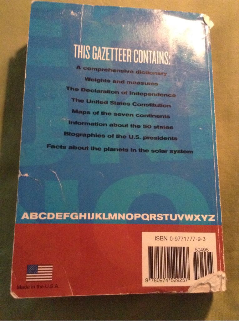 Gazetteer: a Students Dictionary - Unknown book collectible [Barcode 9780974529257] - Main Image 2