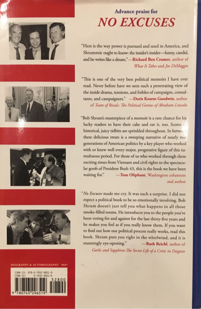 No Excuses: Concessions of a Serial Campaigner - Robert Shrum (Simon - Hardcover) book collectible [Barcode 9780743296519] - Main Image 2