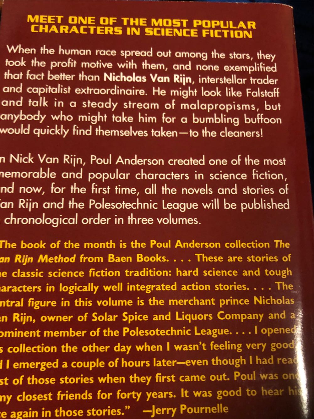 The Van Rijn Method - Poul Anderson (Baen Science Fiction - Paperback) book collectible [Barcode 9781439133262] - Main Image 2