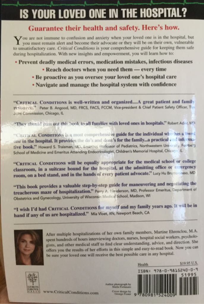 Critical Conditions  (Lemon Grove Press LLC - Paperback) book collectible [Barcode 9780981524009] - Main Image 2