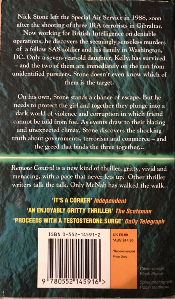 Remote Control - Andy McNab (Corgi Books - Paperback) book collectible [Barcode 9780552145916] - Main Image 2