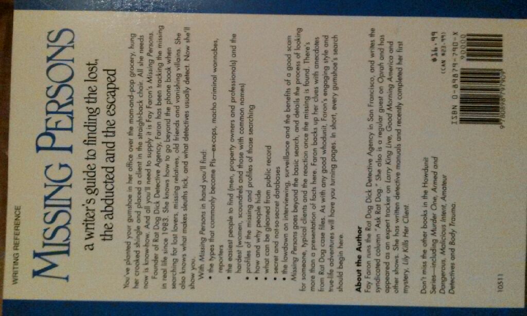 Missing Persons - Fay Faron (Writers Digest Books - Paperback) book collectible [Barcode 9780898797909] - Main Image 2