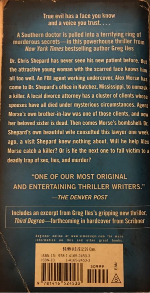 True Evil - Greg Iles (Pocket Books - Trade Paperback) book collectible [Barcode 9781416524533] - Main Image 2