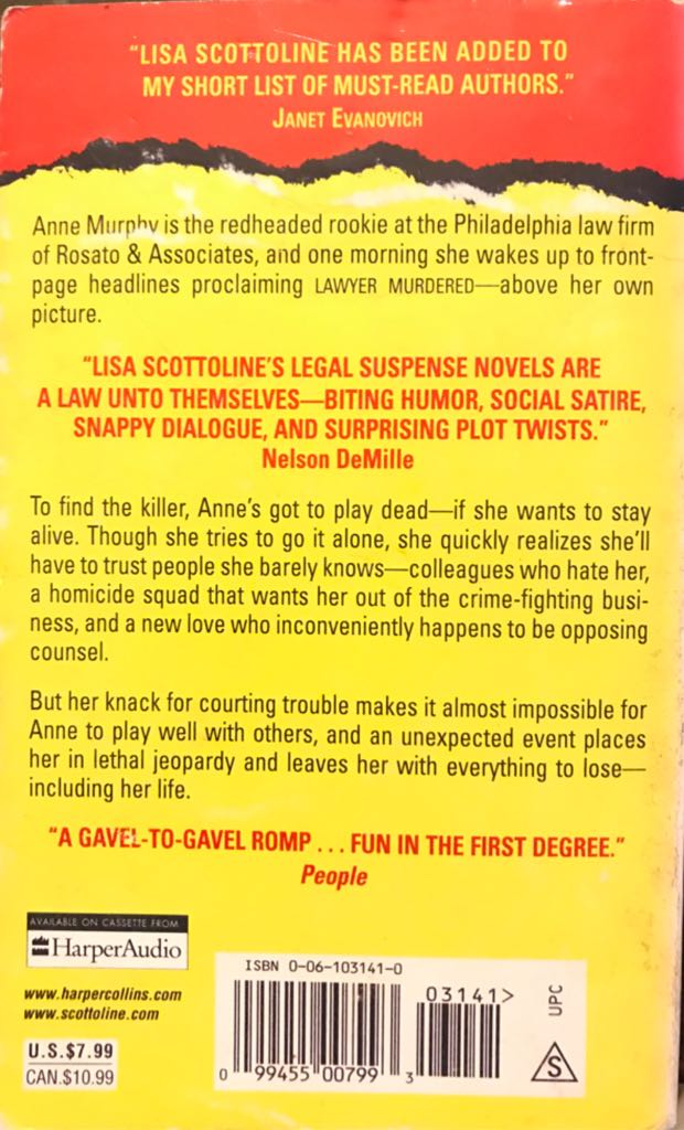 Courting Trouble - Lisa Scottoline (HarperCollins - Paperback) book collectible [Barcode 9780061031410] - Main Image 2