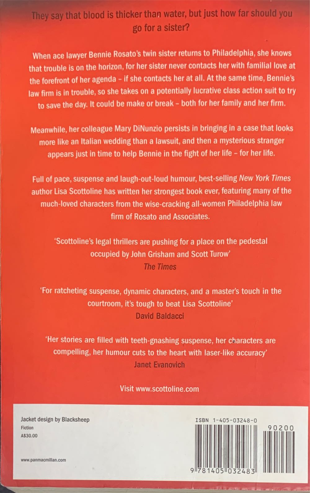 Dead Ringer - Lisa Scottoline (Macmillan - Paperback) book collectible [Barcode 9781405032483] - Main Image 2