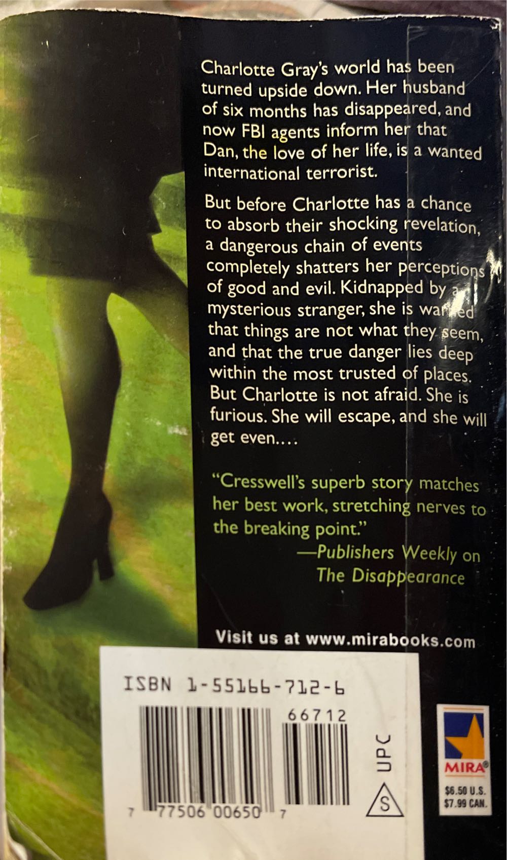 Dead Ringer - Jasmine Cresswell (Mira Books - Paperback) book collectible [Barcode 9781551667126] - Main Image 2