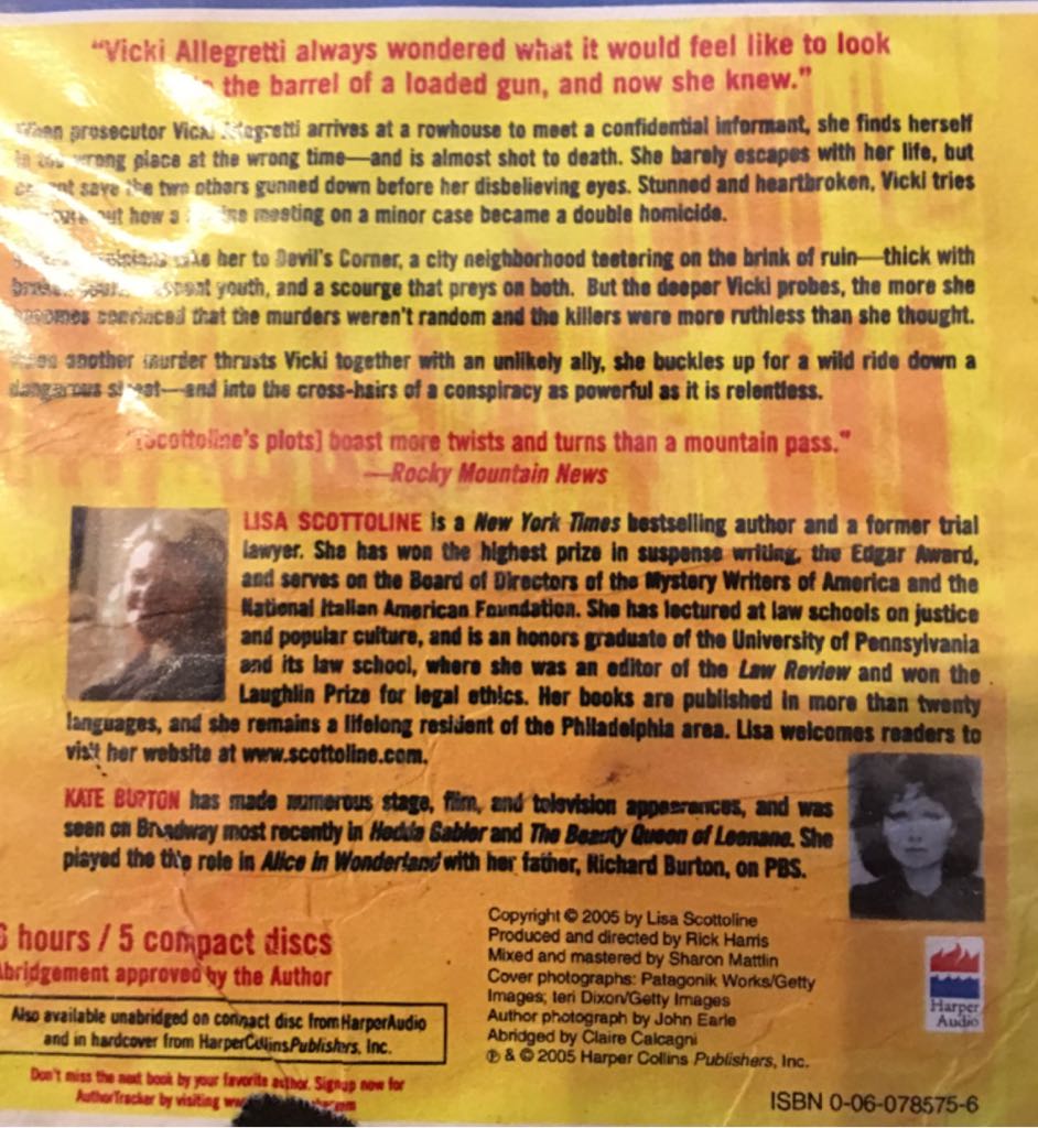 Devils Corner - Lisa Scottoline book collectible - Main Image 2