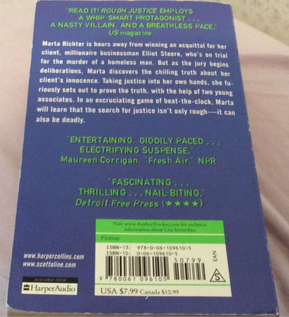 Rough Justice - Lisa Scottoline (Harper Torch - Paperback) book collectible [Barcode 9780061096105] - Main Image 2