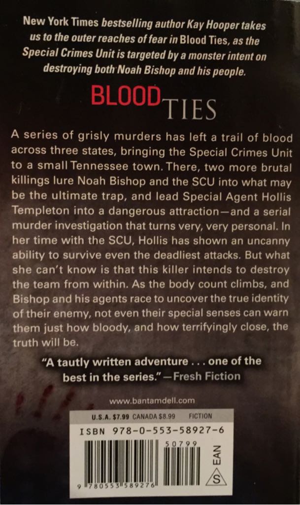 Blood Ties: a Bishop/special Crimes Unit Novel - Kay Hooper (Bantam - Paperback) book collectible [Barcode 9780553589276] - Main Image 2