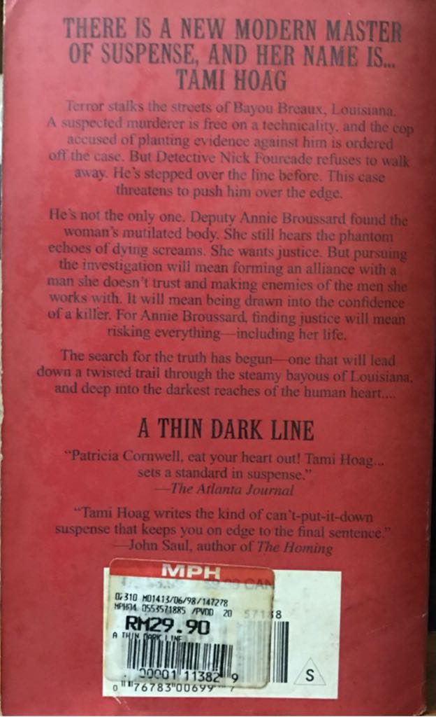 Hoag, Tami - A Thin Dark Line - Tami Hoag (Bantam - Paperback) book collectible [Barcode 9780553571882] - Main Image 2