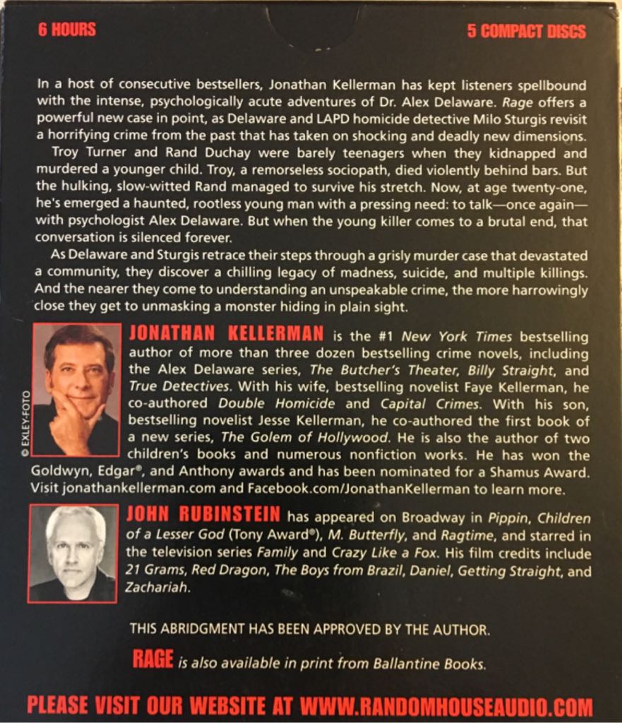 Rage  (Random House Audio; Unabridged edition (February 14, 2012) - Audiobook) book collectible - Main Image 2