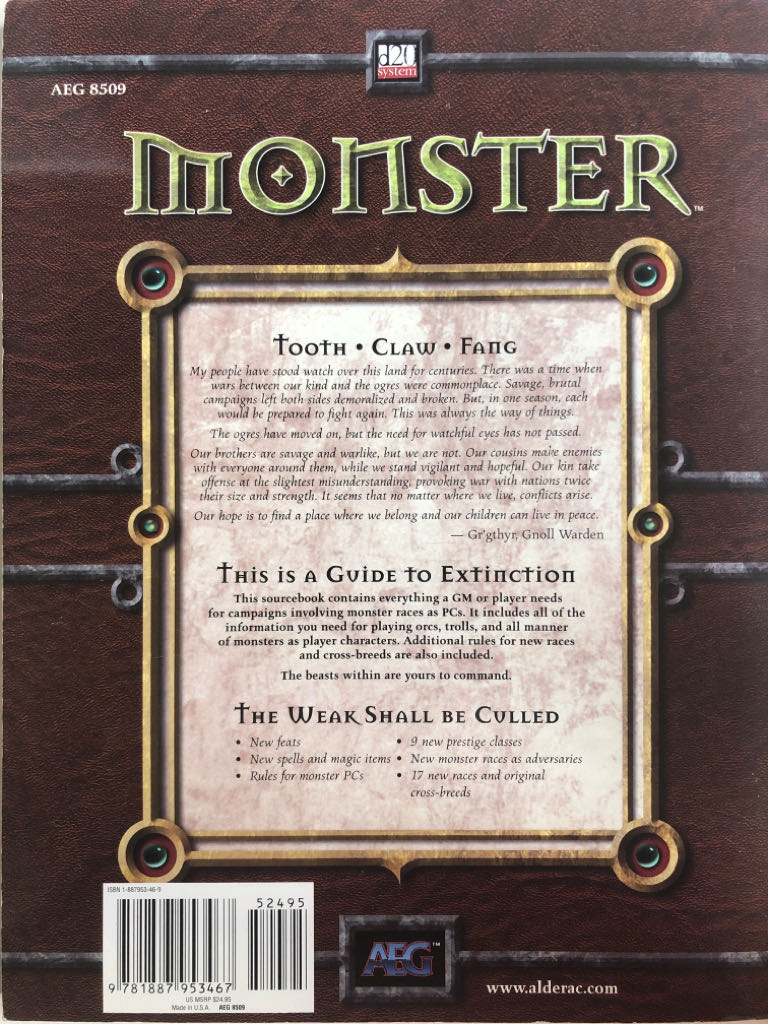 Monster - Walter Myers (Alderac Entertainment Group - Paperback) book collectible [Barcode 9781887953467] - Main Image 2