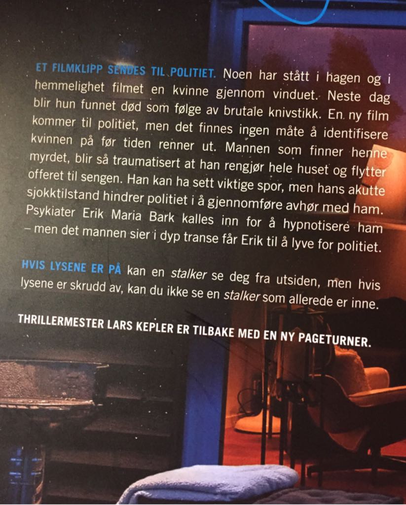 Stalker - Lars Kepler (Cappelen Damm - Hardcover) book collectible [Barcode 9788202381905] - Main Image 2