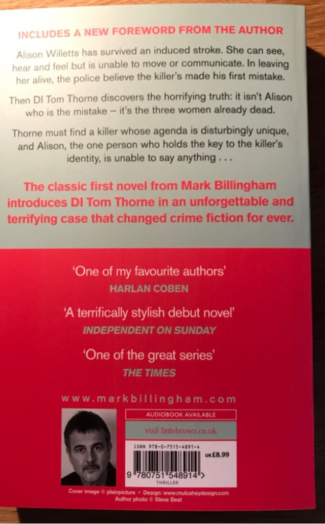 Sleepyhead - Mark Billingham (Sphere - Paperback) book collectible [Barcode 9780751548914] - Main Image 2