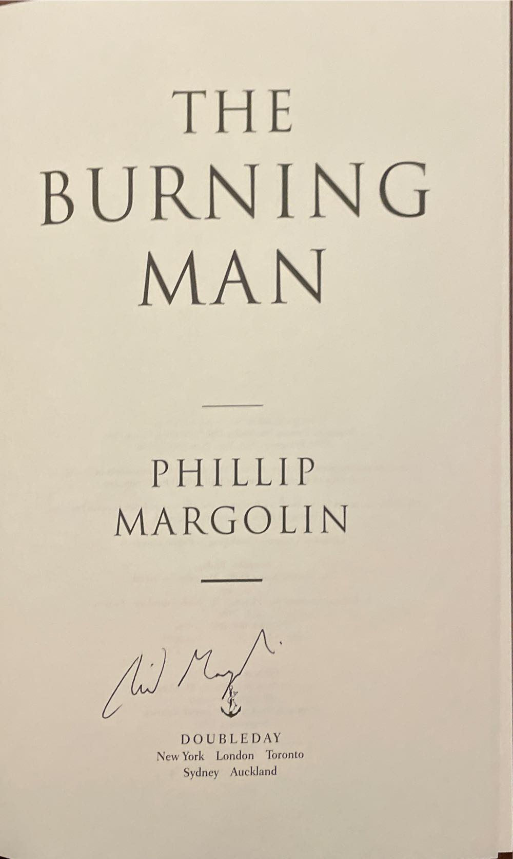 The Burning Man - Phillip Margolin (Doubleday Books - Hardcover) book collectible [Barcode 9780385480536] - Main Image 2