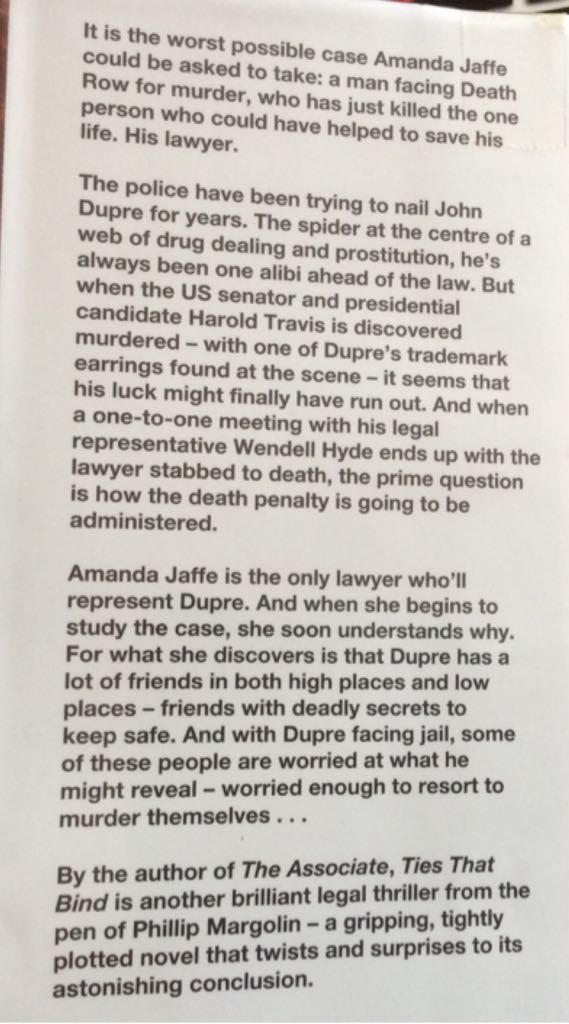 Ties That Bind - Phillip Margolin (Harper - Paperback) book collectible [Barcode 9780060083250] - Main Image 2