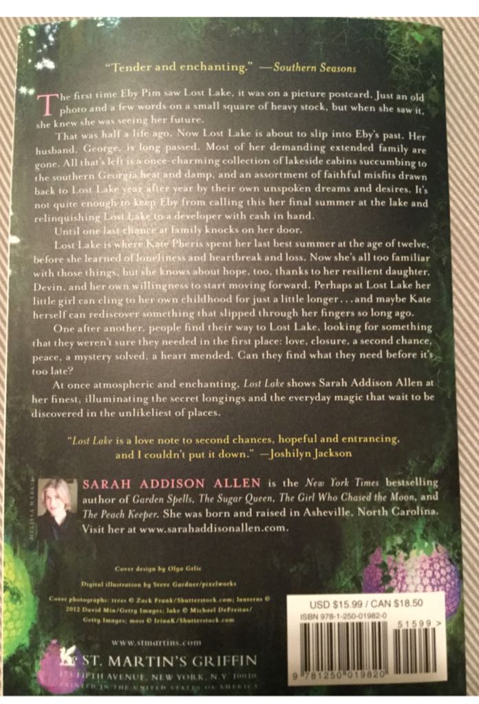 Lost Lake - Sarah Addison Allen (St. Martin’s Griffin - Trade Paperback) book collectible [Barcode 9781250019820] - Main Image 2