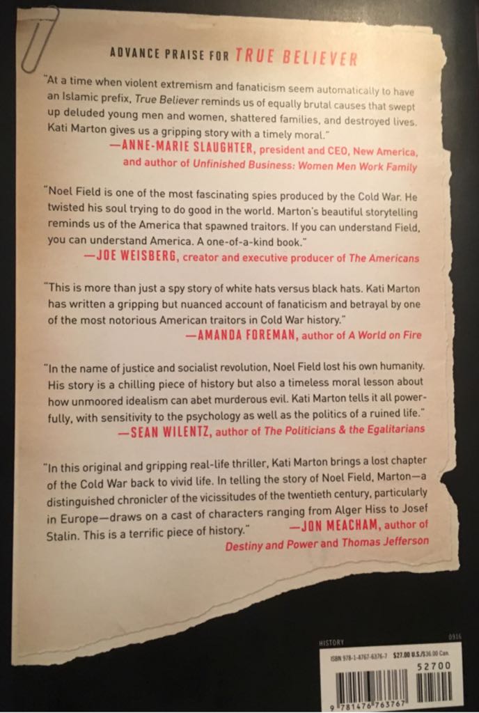 True Believer - Kati Marton (Simon and Schuster) book collectible [Barcode 9781476763767] - Main Image 2