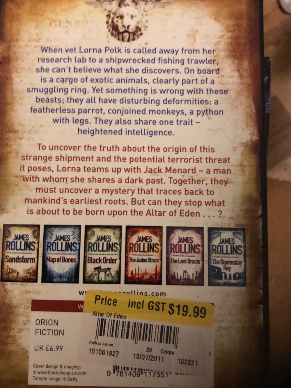 Altar of Eden - James Rollins (Harper - Paperback) book collectible [Barcode 9781409117551] - Main Image 2