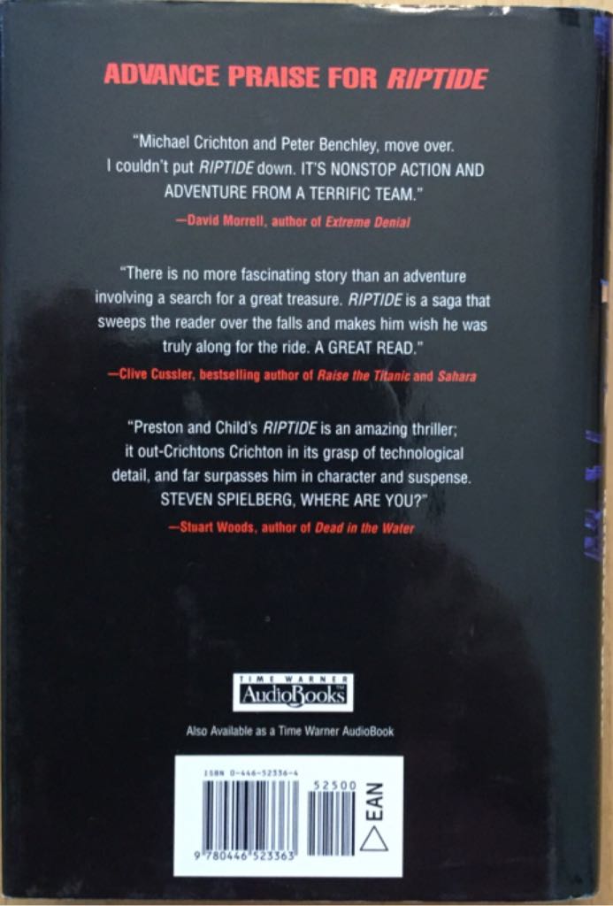 Riptide - Douglas Preston (Warner Books - Hardcover) book collectible [Barcode 9780446523363] - Main Image 2