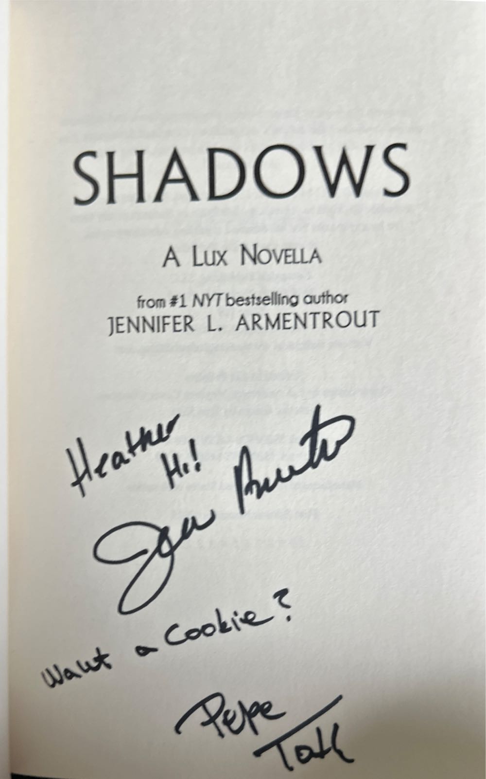 Shadows (Lux, #0.5) - Jennifer L Armentrout (Entangled: Teen - Paperback) book collectible [Barcode 9781633756939] - Main Image 2