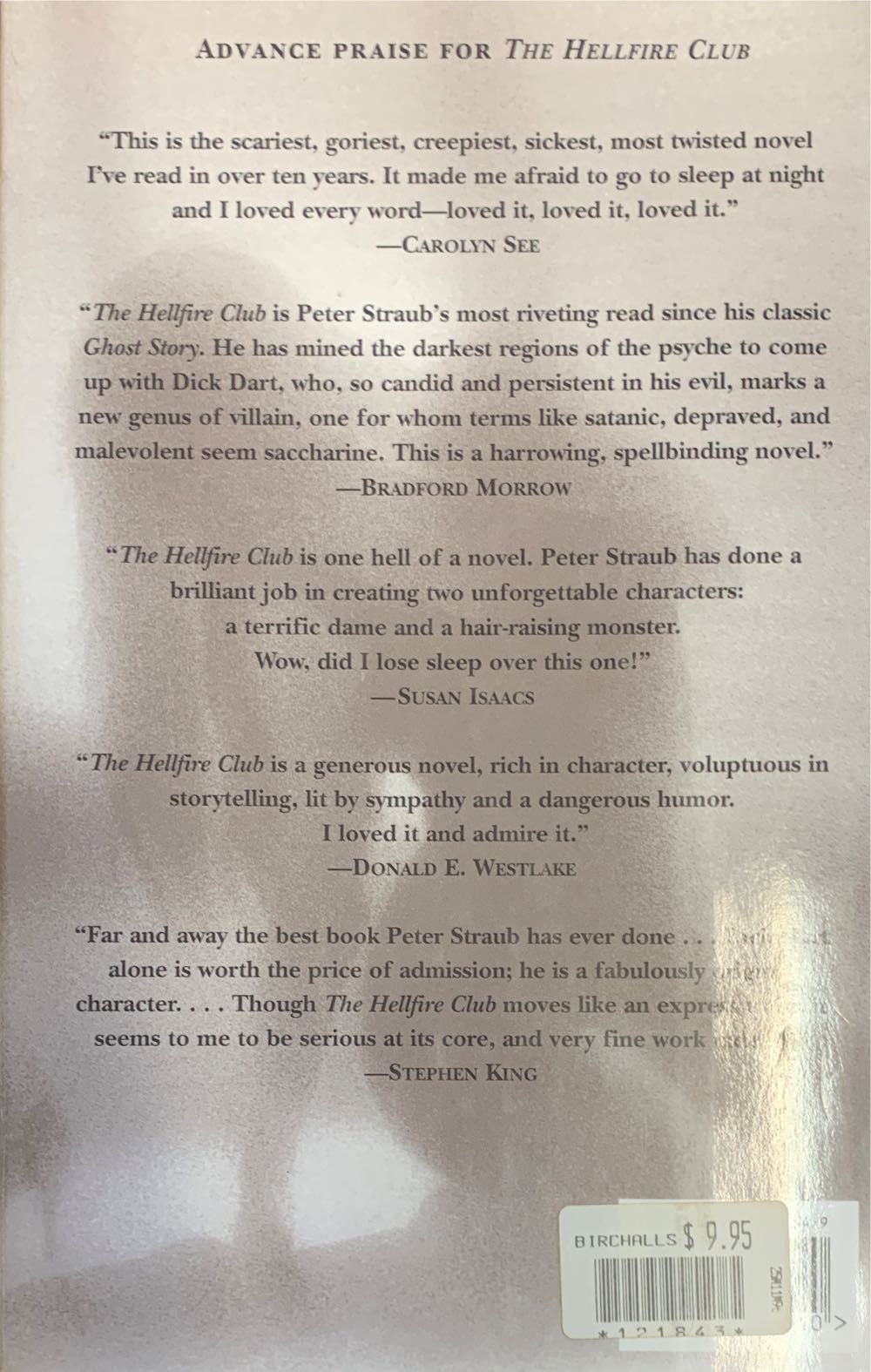 The Hellfire Club - Peter Straub (HarperCollins Publishers - Hardcover) book collectible [Barcode 9780002254540] - Main Image 2