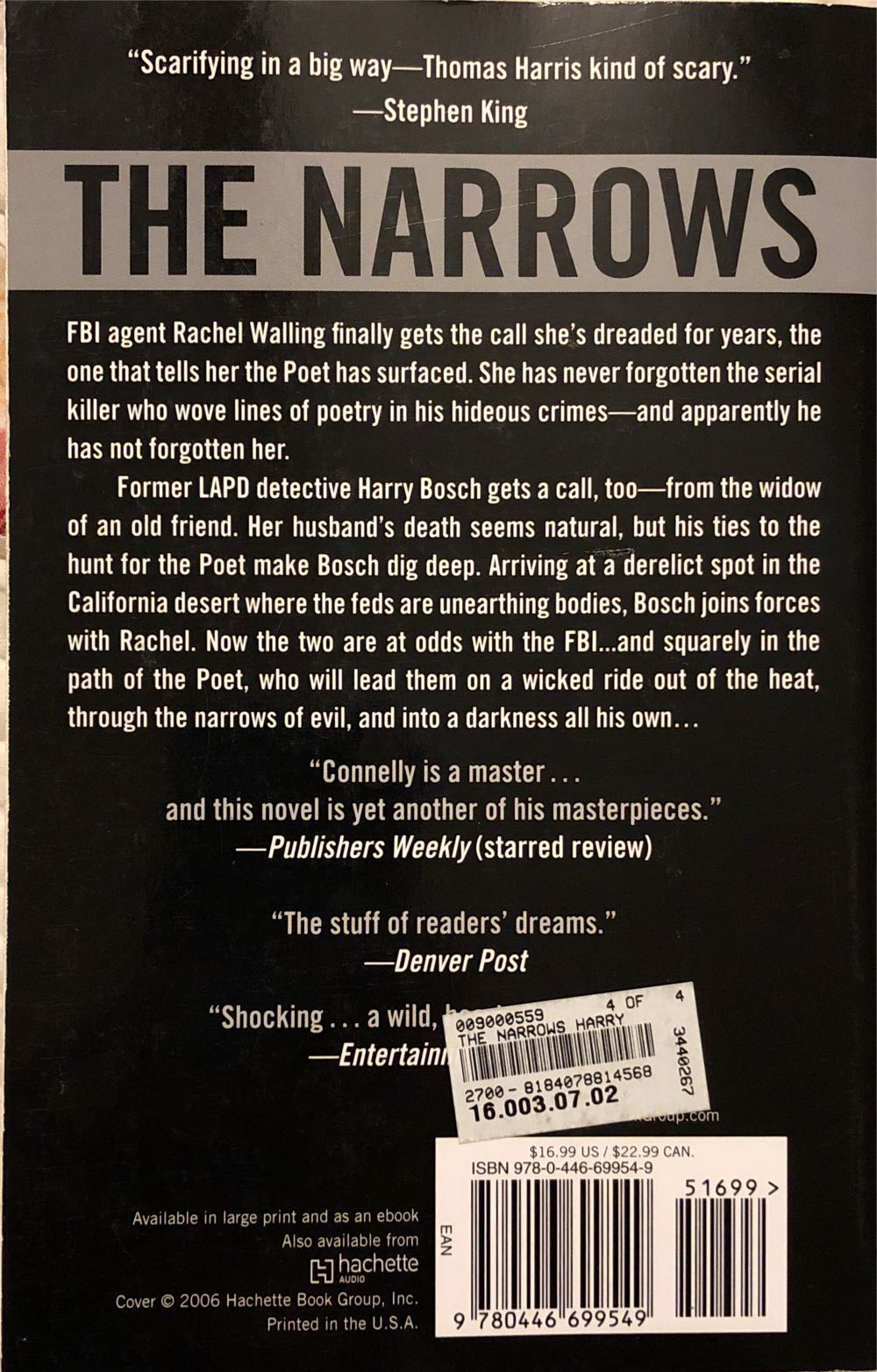 The Narrows - Michael Connelly (Little Brown & Company - Paperback) book collectible [Barcode 9780446699549] - Main Image 2