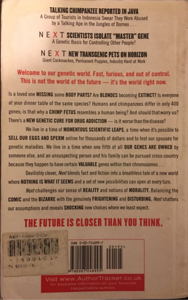 Next - Michael Crichton (HarperCollins - Paperback) book collectible [Barcode 9780007248995] - Main Image 2