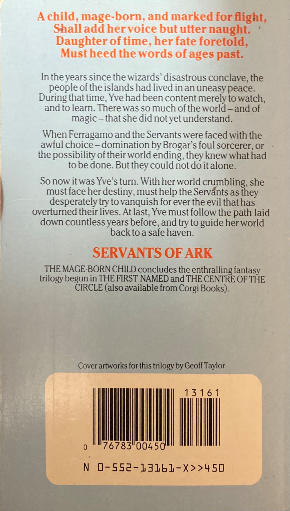 The Mage-born Child - Jonathan Wylie (Corgi Books - Paperback) book collectible [Barcode 9780552131612] - Main Image 2