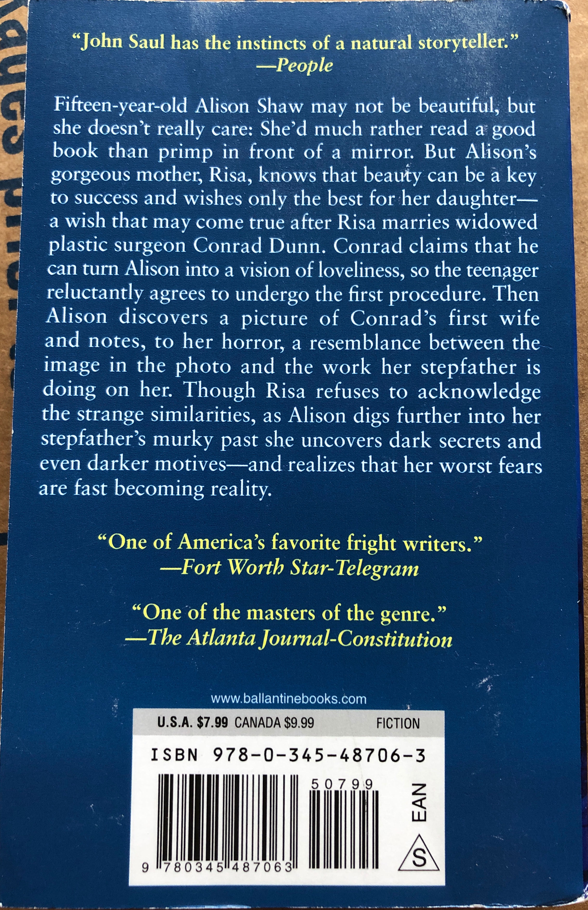 Faces of Fear - John Saul (Ballantine - Paperback) book collectible [Barcode 9780345487063] - Main Image 2