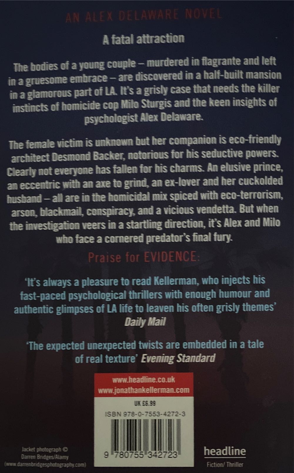 Evidence - Jonathan Kellerman (Headline - Paperback) book collectible [Barcode 9780755342723] - Main Image 2