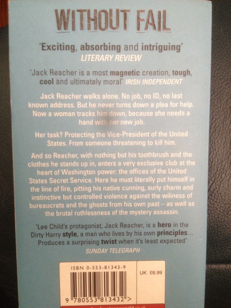 Without Fail - Lee Child (Bantam Books - Paperback) book collectible [Barcode 9780553813432] - Main Image 2