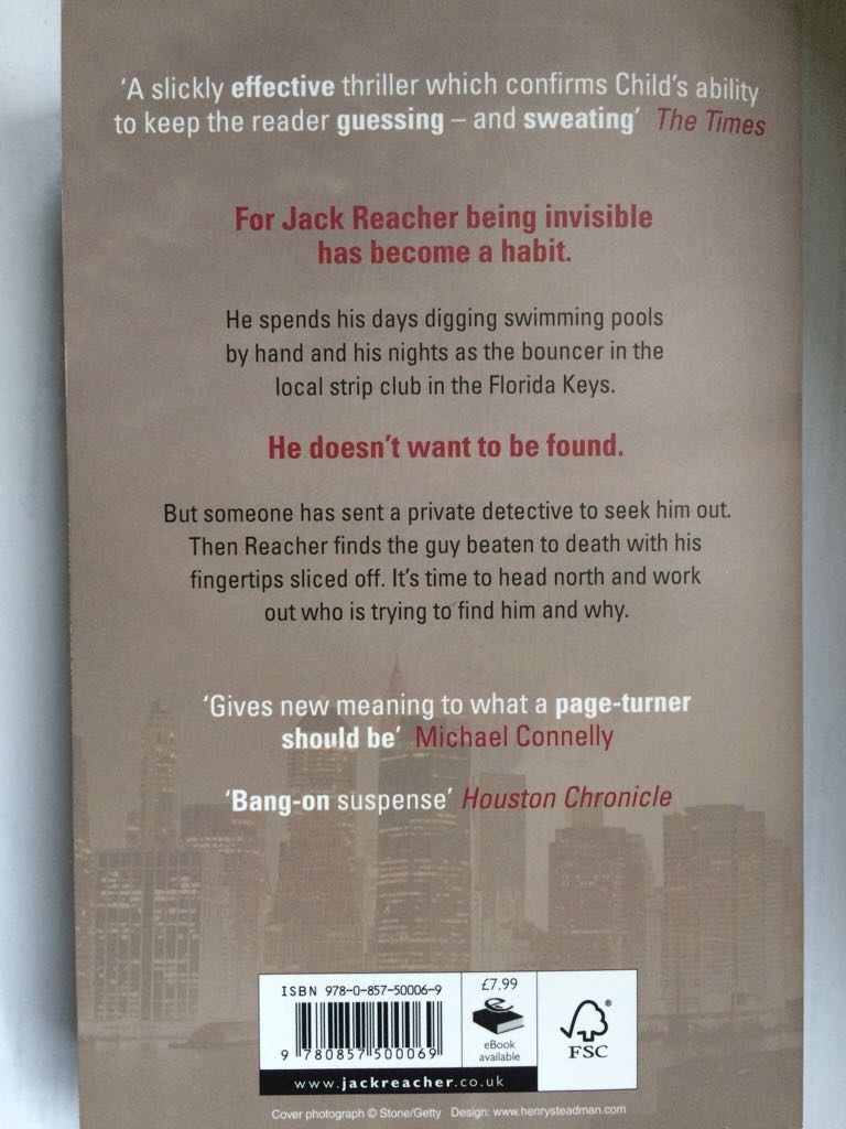 Tripwire - Lee Child (- Paperback) book collectible [Barcode 9780857500069] - Main Image 2