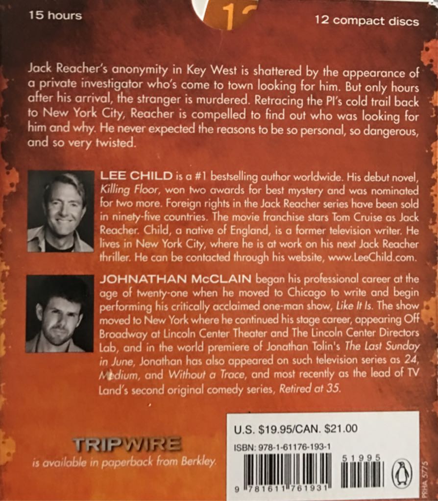 03 - Tripwire - Lee Child (Penguin Audio - Audiobook) book collectible [Barcode 9781611761931] - Main Image 2