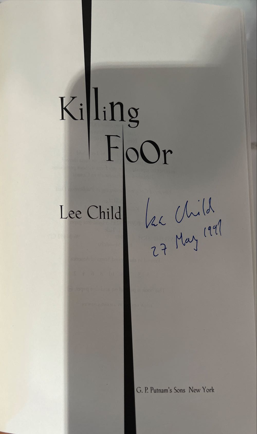 Killing Floor - Lee Child (Delacorte Press - Hardcover) book collectible [Barcode 9780399142536] - Main Image 3