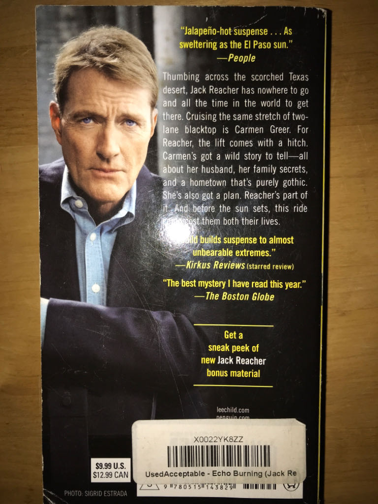 Reacher 5: Echo Burning - Lee Child (. - Paperback) book collectible [Barcode 9780515143829] - Main Image 2