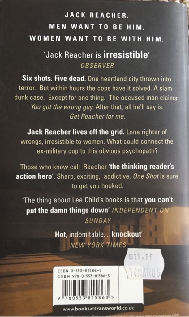 One Shot - Lee Child (A Bantam Book - Paperback) book collectible [Barcode 9780553815863] - Main Image 2