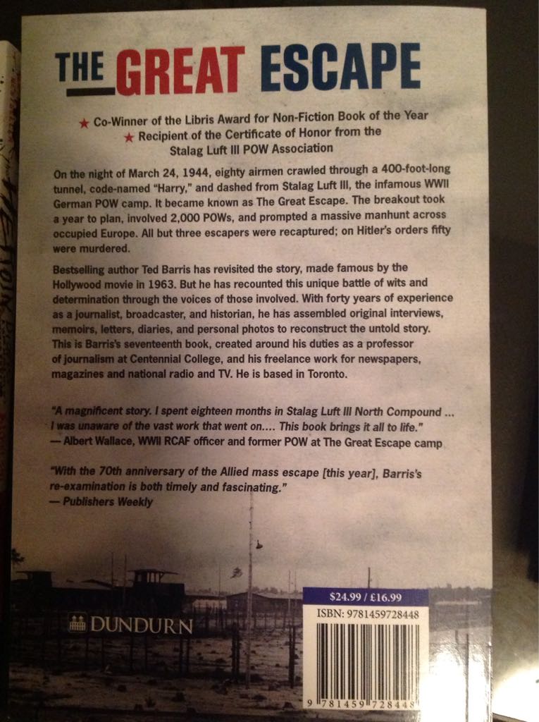 The Great Escape - Warren, Mary (Dundurn) book collectible [Barcode 9781459728448] - Main Image 2