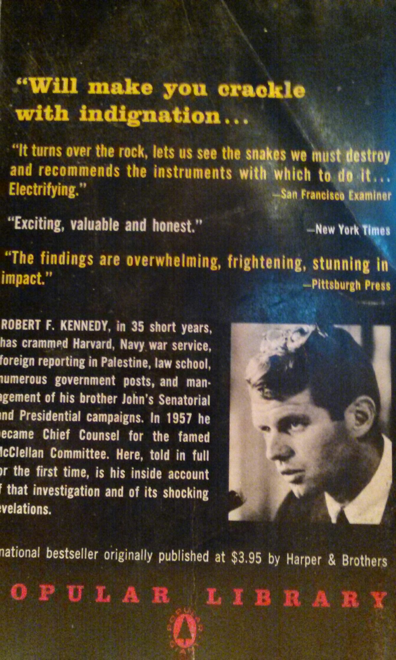 The Enemy Within - Robert F. Kennedy (Popular Giant - Paperback) book collectible [Barcode 9780306805905] - Main Image 2