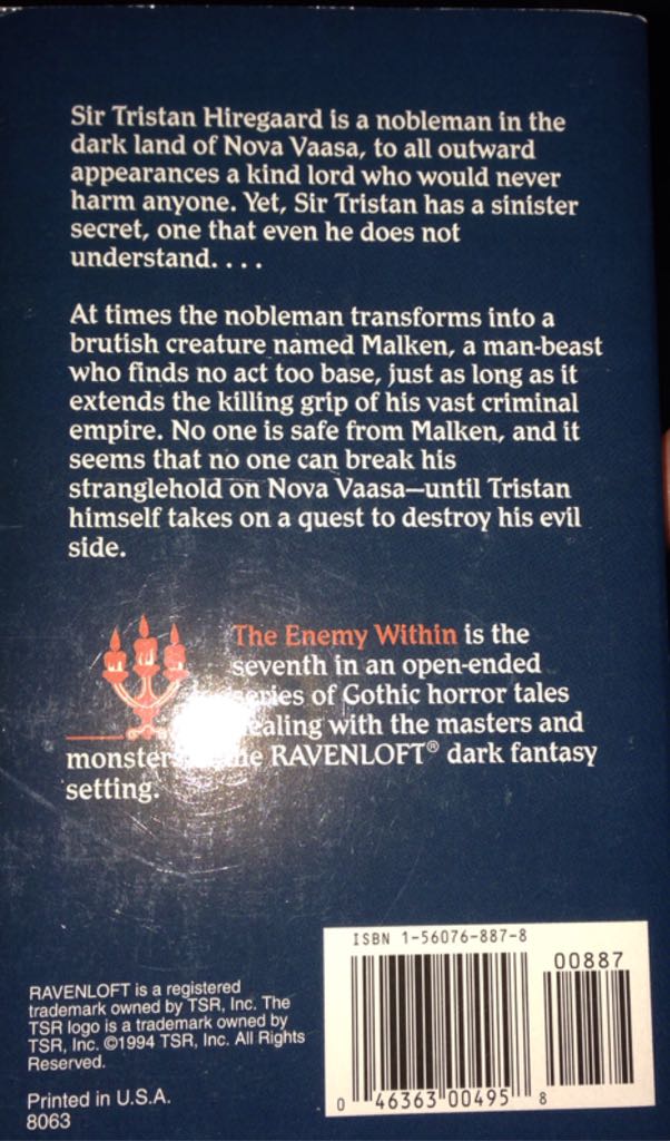 Ravenloft The Enemy Within - L. Ron Hubbard (TSR - Paperback) book collectible [Barcode 9781560768876] - Main Image 2