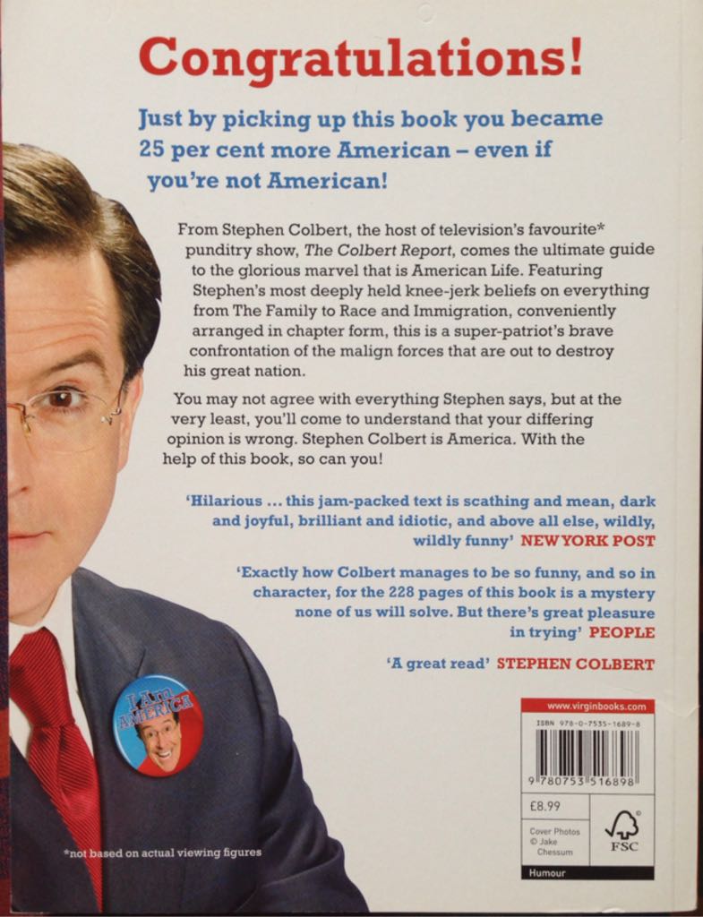 I Am America (And So Can You!) - Stephen Colbert (Random House) book collectible [Barcode 9780753516898] - Main Image 2