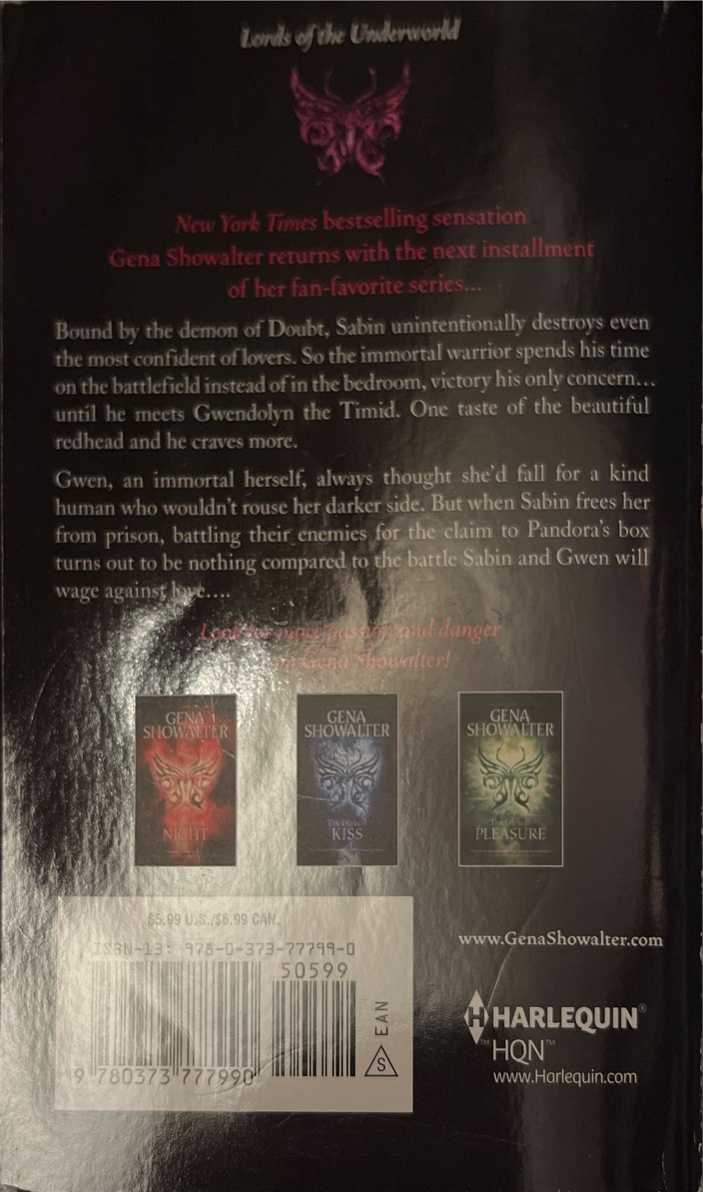 The Darkest Whisper - Gena Showalter (Harlequin Books - Paperback) book collectible [Barcode 9780373777990] - Main Image 2